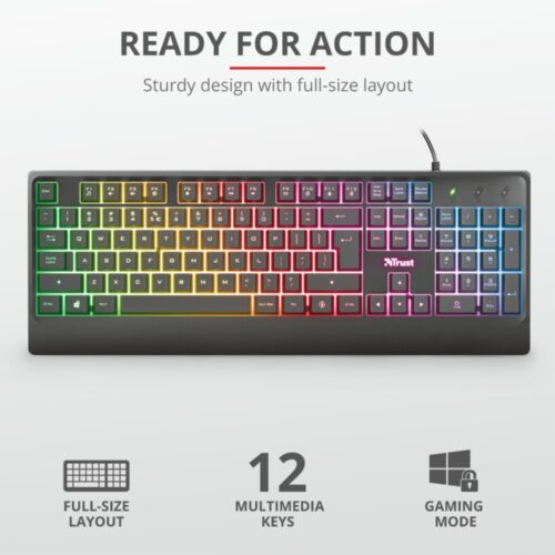Teclado Gamer Trust Ziva con Iluminación - Imagen 4