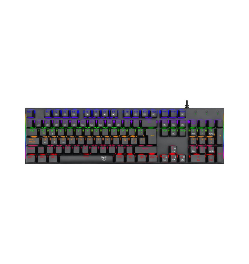 Teclado Mecánico Gamer T-dagger TGK310 Naxos Rainbow Red Switch